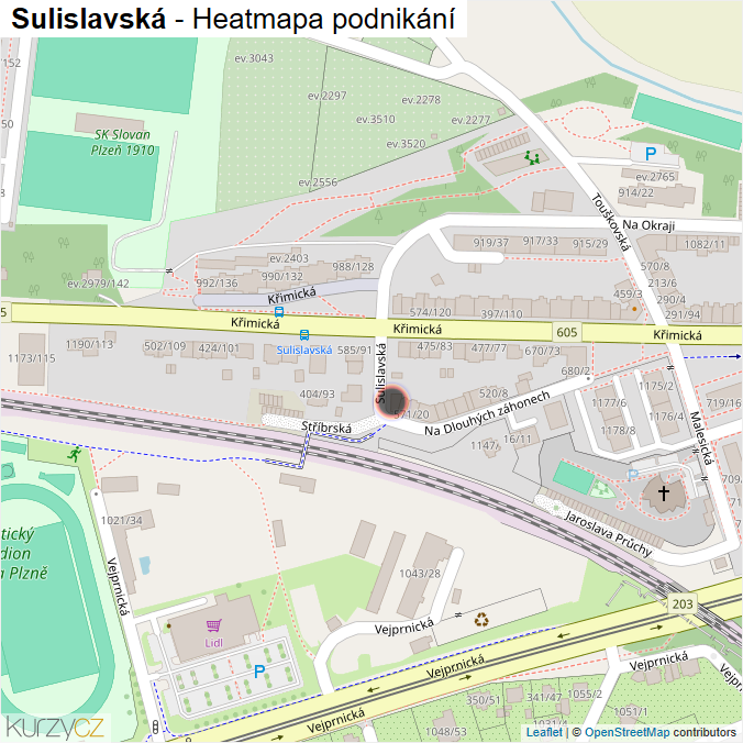 Mapa Sulislavská - Firmy v ulici.