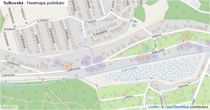 Sulkovská - mapa podnikání