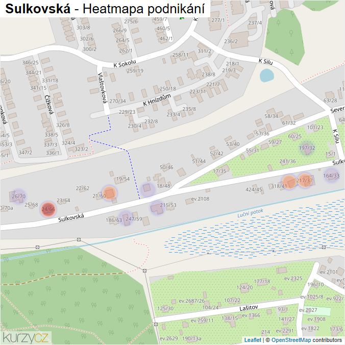 Mapa Sulkovská - Firmy v ulici.