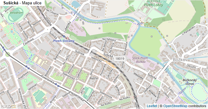 Sušická - mapa ulice