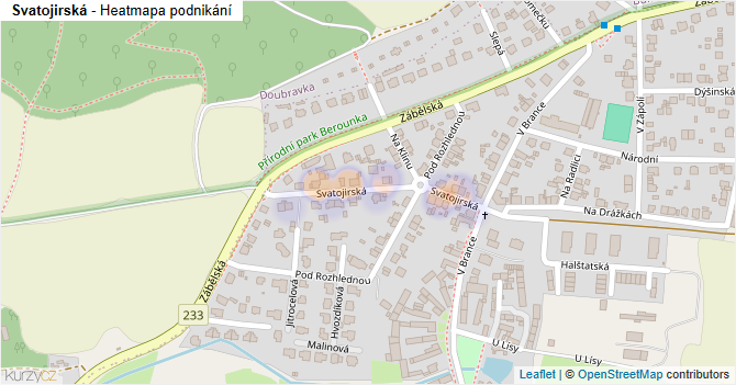 Svatojirská - mapa podnikání