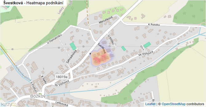 Švestková - mapa podnikání