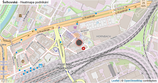 Švihovská - mapa podnikání