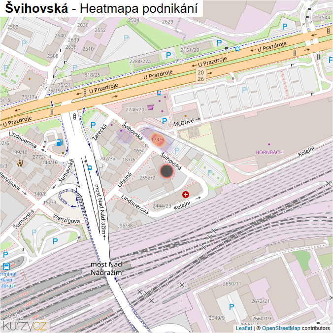 Mapa Švihovská - Firmy v ulici.