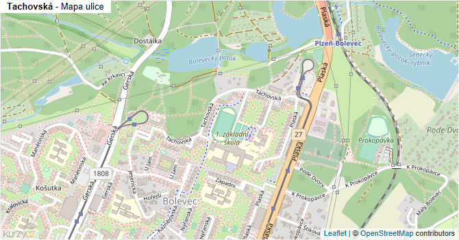 Tachovská - mapa ulice