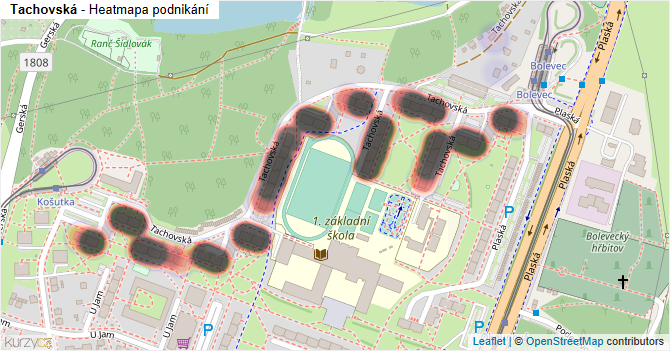 Tachovská - mapa podnikání