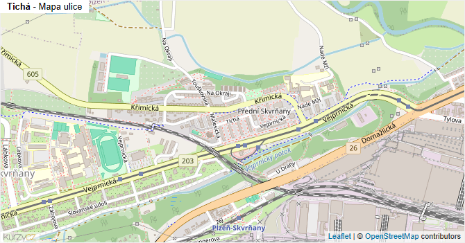 Tichá - mapa ulice