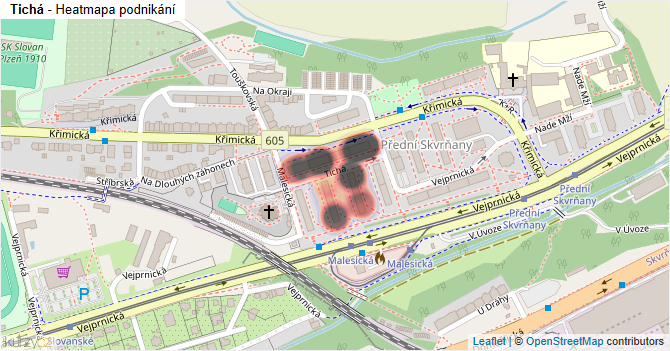 Tichá - mapa podnikání