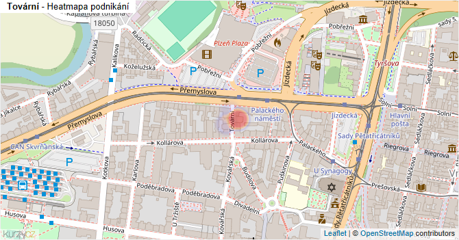 Tovární - mapa podnikání