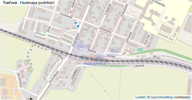 Traťová - mapa podnikání