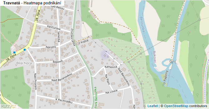 Travnatá - mapa podnikání