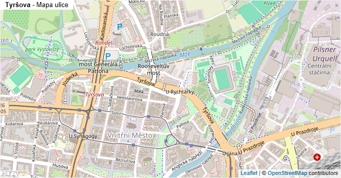 Tyršova - mapa ulice