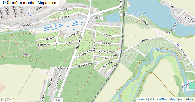 U Černého mostu - mapa ulice