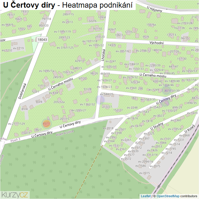 Mapa U Čertovy díry - Firmy v ulici.