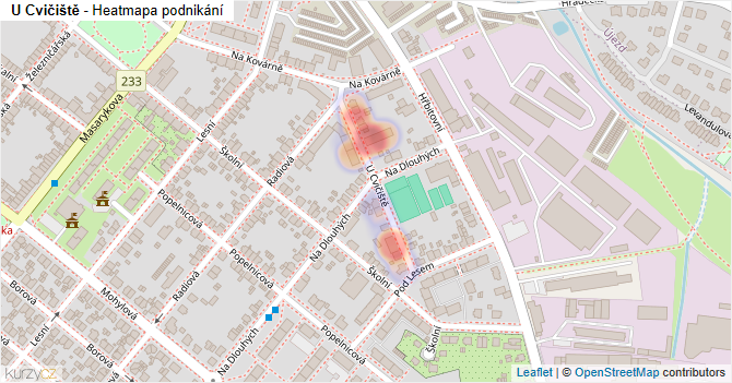 U Cvičiště - mapa podnikání