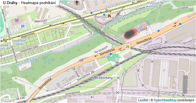 U Dráhy - mapa podnikání