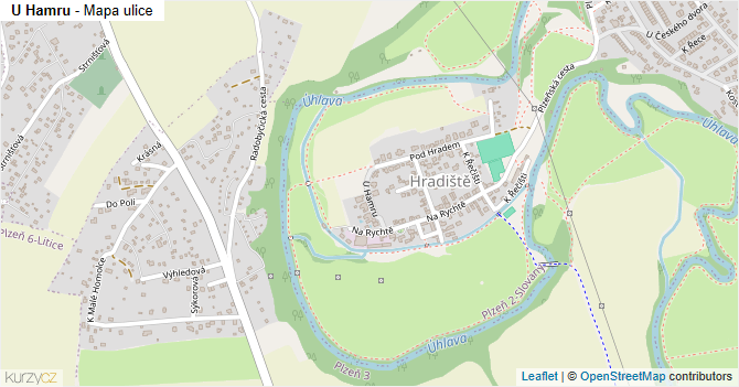 U Hamru - mapa ulice