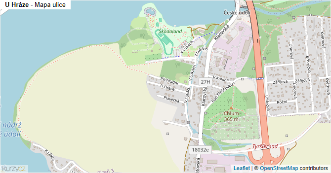 U Hráze - mapa ulice