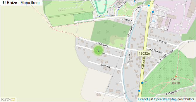 U Hráze - mapa firem