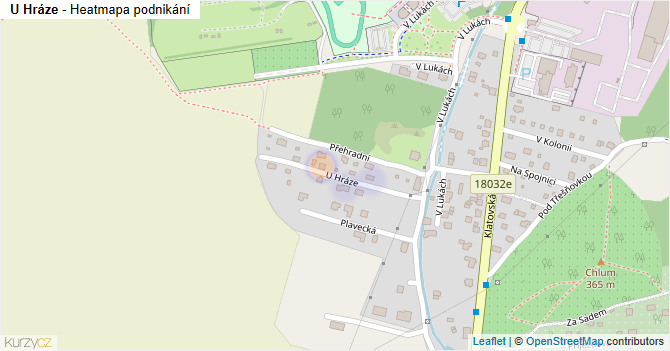 U Hráze - mapa podnikání