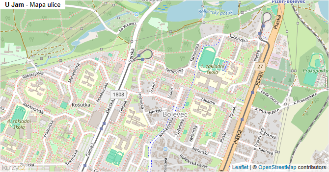 U Jam - mapa ulice