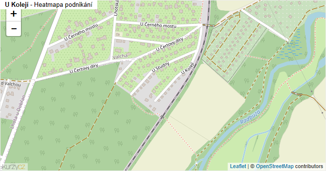 U Kolejí - mapa podnikání