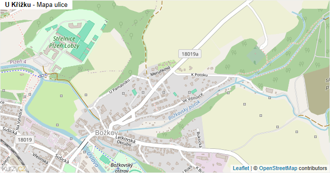 U Křížku - mapa ulice
