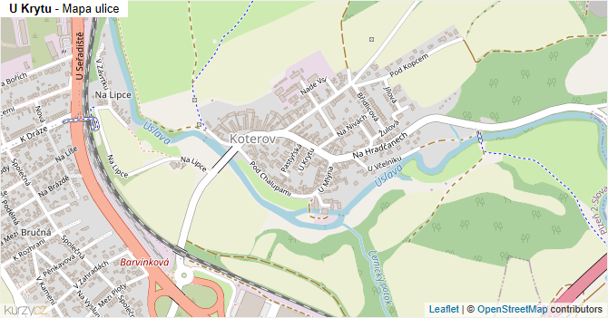 U Krytu - mapa ulice