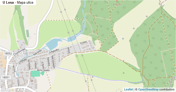 U Lesa - mapa ulice