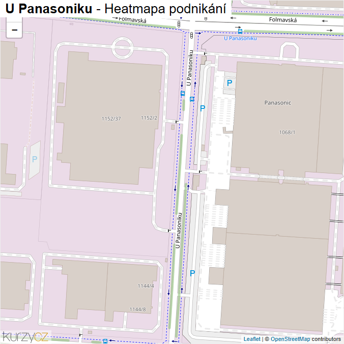 Mapa U Panasoniku - Firmy v ulici.