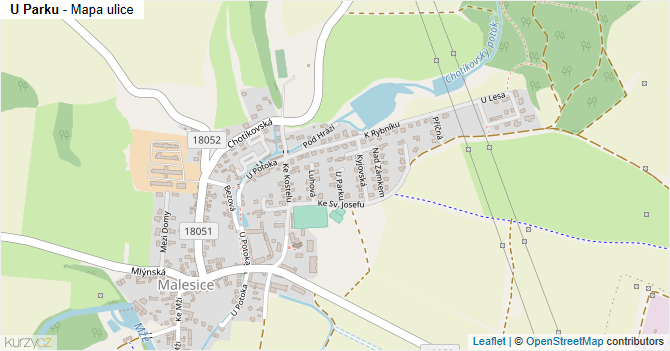 U Parku - mapa ulice