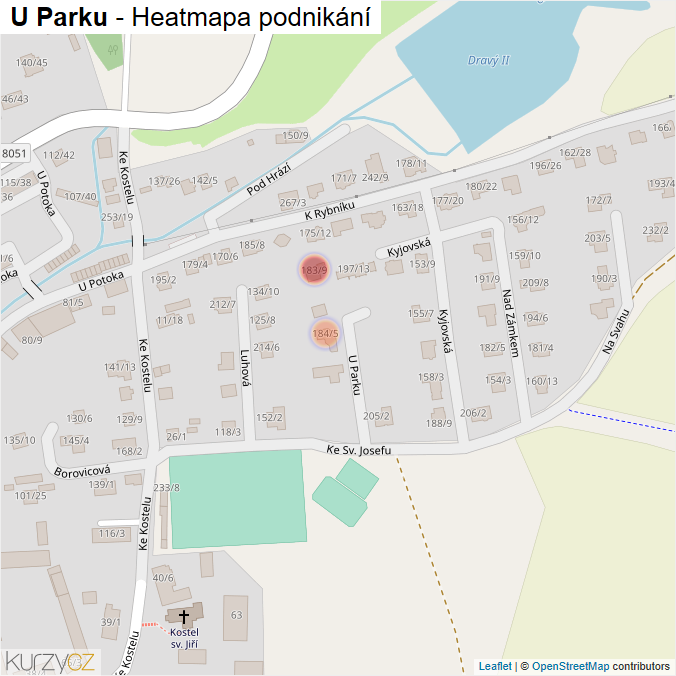 Mapa U Parku - Firmy v ulici.
