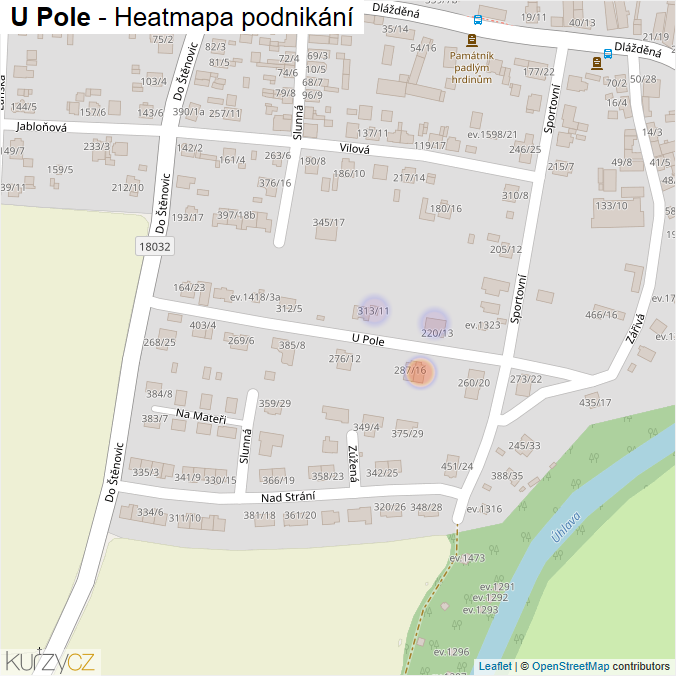 Mapa U Pole - Firmy v ulici.