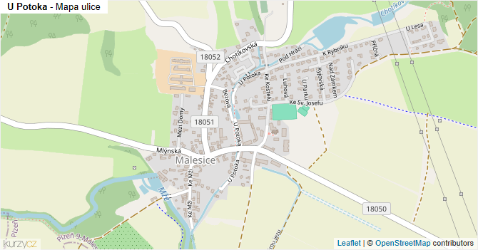 U Potoka - mapa ulice