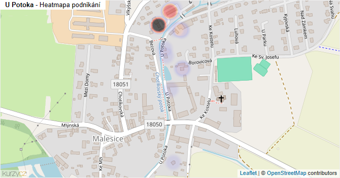 U Potoka - mapa podnikání