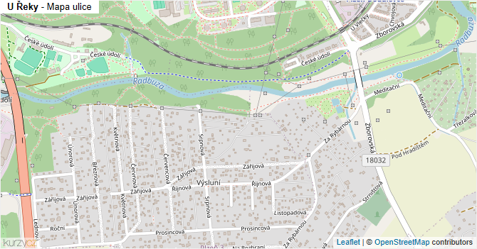 U Řeky - mapa ulice
