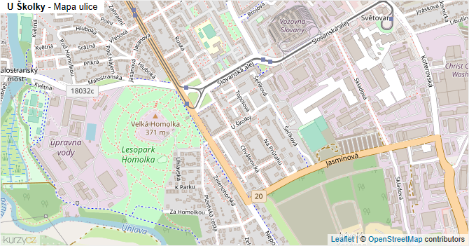 U Školky - mapa ulice