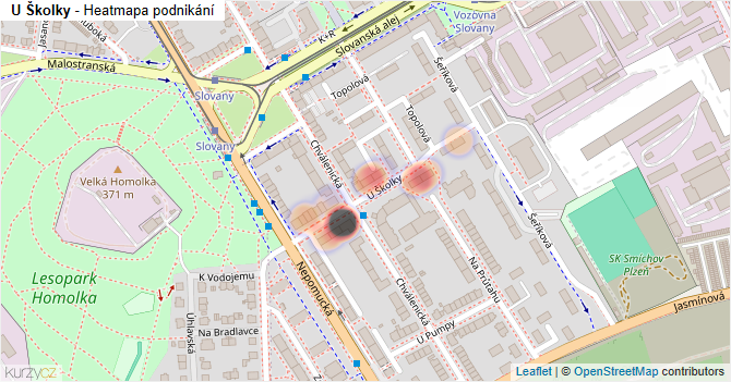 U Školky - mapa podnikání