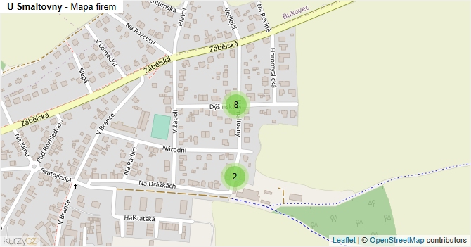 U Smaltovny - mapa firem