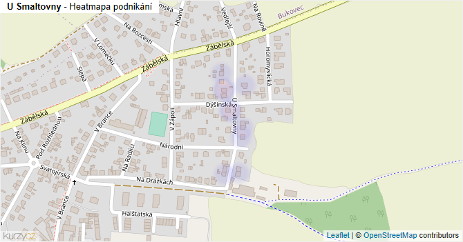 U Smaltovny - mapa podnikání