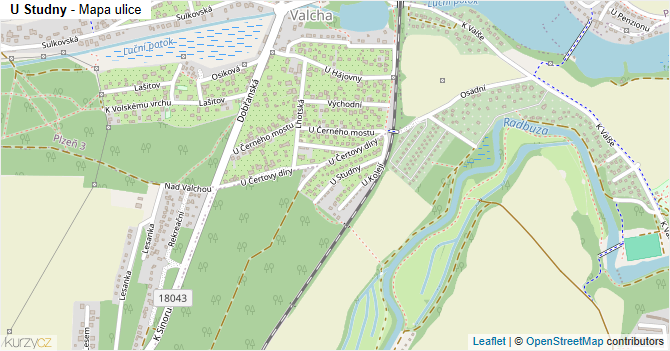 U Studny - mapa ulice