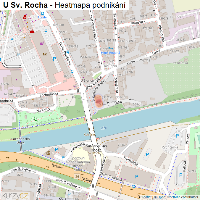 Mapa U Sv. Rocha - Firmy v ulici.