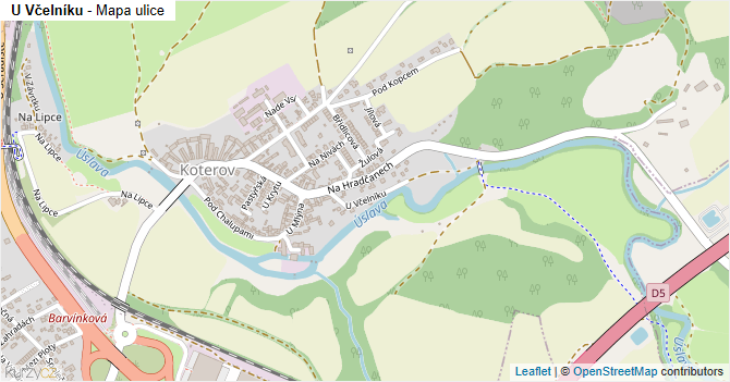 U Včelníku - mapa ulice