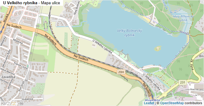 U Velkého rybníka - mapa ulice