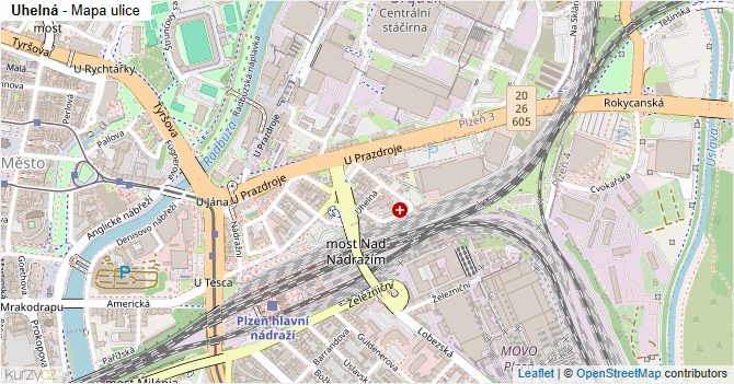 Uhelná - mapa ulice