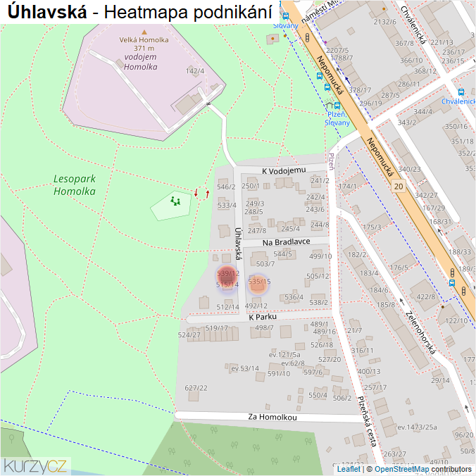 Mapa Úhlavská - Firmy v ulici.