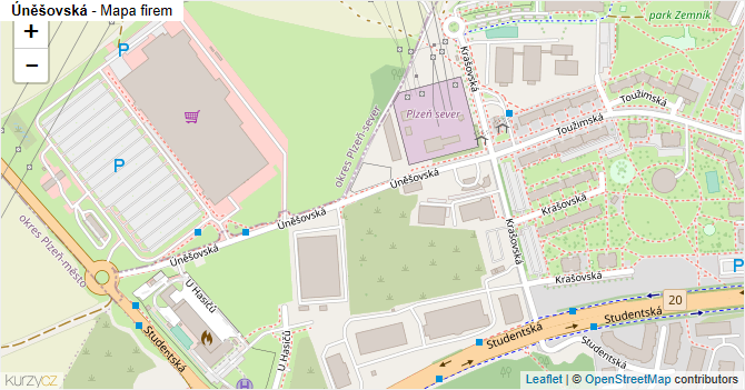 Úněšovská - mapa firem