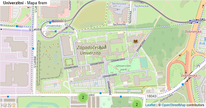 Univerzitní - mapa firem