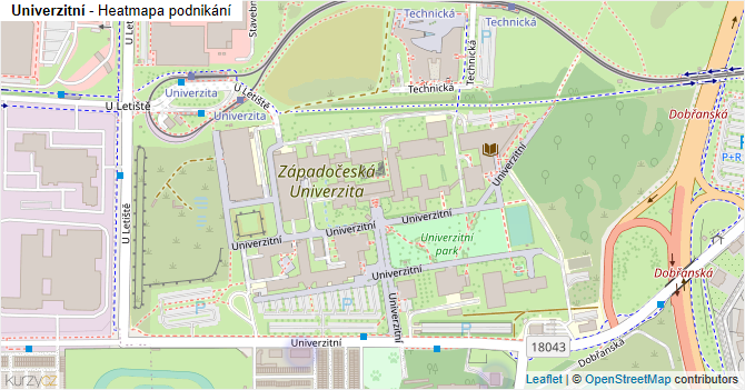 Univerzitní - mapa podnikání