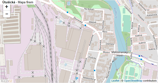 Útušická - mapa firem